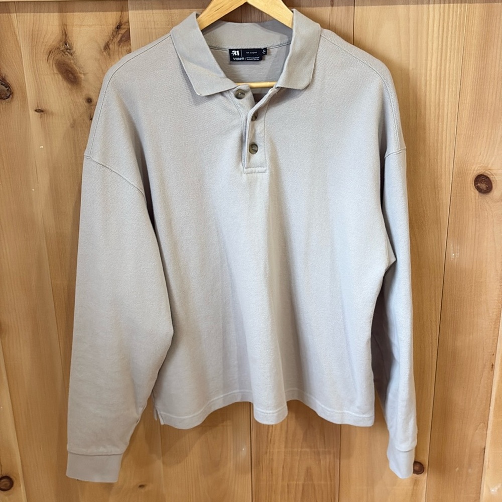 Vintage-Style Men's Polo Shirt in Light Beige